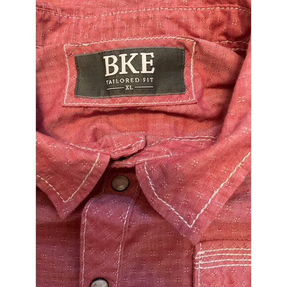 BKE Tailored Fit XL Mens Cotton Blend Long Sleeve Pearl Snap Western Shirt - Picture 2 of 13